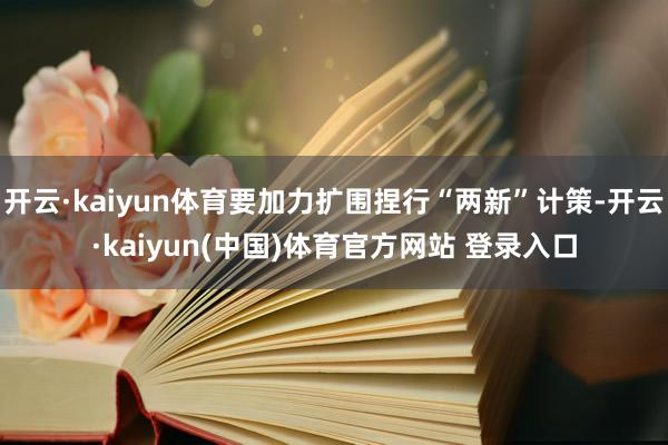 开云·kaiyun体育要加力扩围捏行“两新”计策-开云·kaiyun(中国)体育官方网站 登录入口