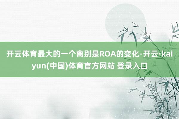 开云体育最大的一个离别是ROA的变化-开云·kaiyun(中国)体育官方网站 登录入口